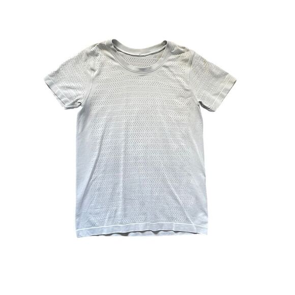 LULULEMON Breeze By Short Sleeve Shirt Light Gray Estimated Size 6 - Picture 2 of 6